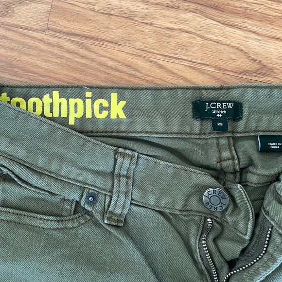 J. Crew Stretch olive green jeans size 25 - Picture 2 of 4
